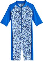 Coolibar - UV Zwempak voor jongens - Barracuda van nek tot knie - Marlijnblauw - maat M (122-134cm)