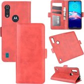 Voor Motorola Moto E6s (2020) Dubbelzijdige magnetische gesp Horizontale flip lederen tas met houder & kaartsleuven en portemonnee (rood)