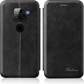 Voor Xiaomi Redmi Note 9 / 10X 4G GeÃ¯ntegreerde Elektriciteit Drukken Retro Textuur Magnetische TPU + PU lederen tas met kaartsleuf en houder (zwart)