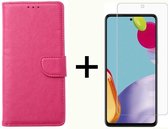 BixB Samsung A52 / A52s hoesje - Samsung Galaxy A52 / A52s screenprotector - BookCase Wallet - Roze