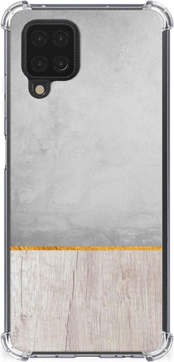 Samsung Galaxy A12 Stevig Telefoonhoesje Wood Concrete