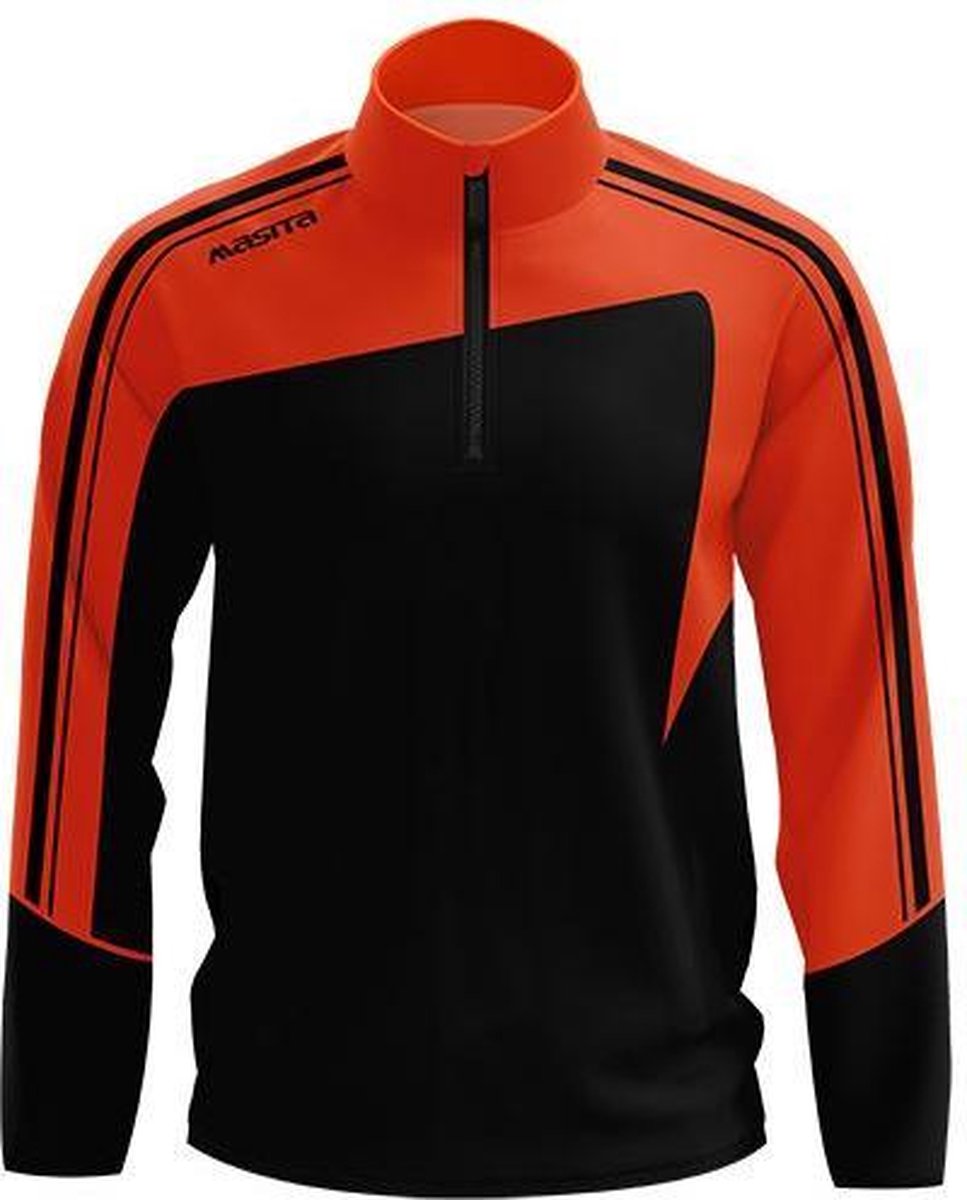 Masita Zip-Sweater Forza Zwart-Oranje Maat 2XL