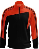 Masita | Zip-Sweater Forza - korte ritssluiting en duimgaten - BLACK/ORANGE - XXXL
