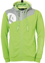 Kempa Core 2.0 Hood Jacket Kind Hoop Groen-Donker Grijs Melange Maat 116