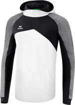 Erima Premium One 2.0 Sweatshirt met Capuchon Kind Wit-Zwart-Wit Maat 128