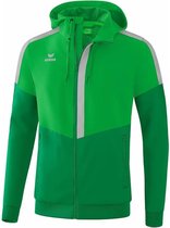 Erima Squad Tracktop Jack Met Capuchon Fern Green-Smaragd-Zilver Grijs Maat 2XL