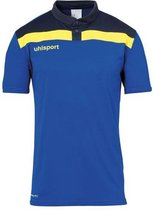 Uhlsport Offense 23 Polo Shirt Azuur Blauw-Marine-Limoen Geel Maat M