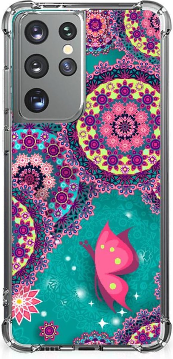Back Cover voor Samsung Galaxy S21 Ultra Back Cover Cirkels en Vlinders