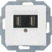 KOPP serie MILANO, dubbel USB-stopcontact, inbouw | wit