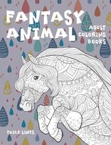 Adult Coloring Books Fantasy Animal - Thick Lines
