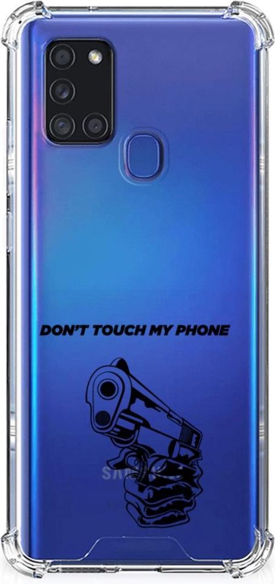 Samsung Galaxy A21s Anti Shock Case Gun Don't Touch My Phone