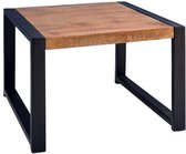 Mangohouten Salontafel Atlanta 60 cm Mahom Industrieel - Kleine tafel van Mangohout & Metaal - Industriële Huiskamertafel