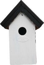Houten vogelhuisje/nestkastje 22 cm - in het zwart/wit maken - DHZ schilderen pakket - 2x tubes verf en kwasten