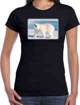 Dieren shirt met ijsberen foto - zwart - voor dames - natuur / ijsbeer cadeau t-shirt / kleding XL