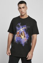 Urban Classics Heren Tshirt -XS- Basketball Clouds 2.0 Oversize Zwart