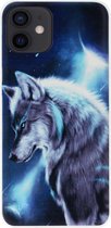 ADEL Siliconen Back Cover Softcase Hoesje Geschikt voor iPhone 12 Mini - Wolf