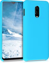 kwmobile telefoonhoesje voor OnePlus 6T - Hoesje met siliconen coating - Smartphone case in ijsblauw