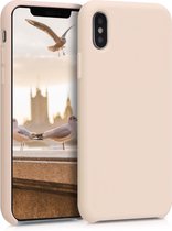 kwmobile telefoonhoesje voor Apple iPhone XS - Hoesje met siliconen coating - Smartphone case in parelmoer