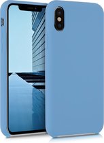 kwmobile telefoonhoesje voor Apple iPhone X - Hoesje met siliconen coating - Smartphone case in vintage blauw