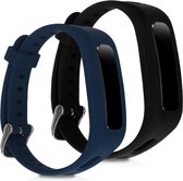 kwmobile 2x armband voor Honor Band 3e - Bandjes voor fitnesstracker in donkerblauw / zwart