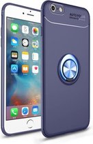 Metalen ringhouder 360 graden roterende TPU-hoes voor iPhone 6 Plus & 6s Plus (blauw)