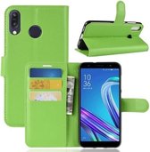 Voor Asus Zenfone Max (M1) ZB555KL Litchi Texture Horizontale Flip Leren Case met Portemonnee & Houder & Kaartsleuven (Groen)