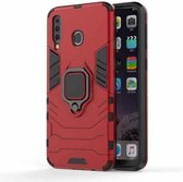 Schokbestendige pc + TPU-hoes met magnetische ringhouder voor Galaxy M20 (rood)