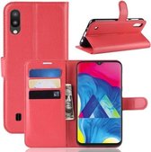 Litchi Texture Horizontale Flip Leren Case voor Galaxy M10, met houder & portemonnee & kaartsleuven (rood)