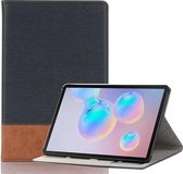 Voor Galaxy Tab S6 T860 / T865 Cross Texture Horizontale Flip Leather Case met houder & kaartsleuven & portemonnee (donkerblauw)