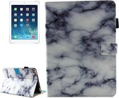 Voor iPad 9.7 (2018) & iPad 9.7 inch 2017 / iPad Air / iPad Air 2 Universeel zwart-wit marmerpatroon Horizontale flip lederen beschermhoes met houder & kaartsleuven & slaap