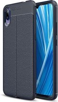 Litchi Texture TPU schokbestendig hoesje voor Vivo X23 Symphony Edition (marineblauw)