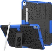 Bandentextuur TPU + PC schokbestendige hoes voor iPad Air 2019 / Pro 10,5 inch, met houder en pennensleuf (blauw)