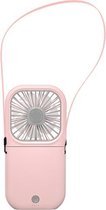 F20 Galvaniserende handventilator Draagbare desktop Opvouwbare mute USB Hangende nekventilator (roze)