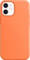 Apple iPhone 12 Mini Hoesje - Mobigear - Rubber Touch Serie - Hard Kunststof Backcover - Oranje - Hoesje Geschikt Voor Apple iPhone 12 Mini