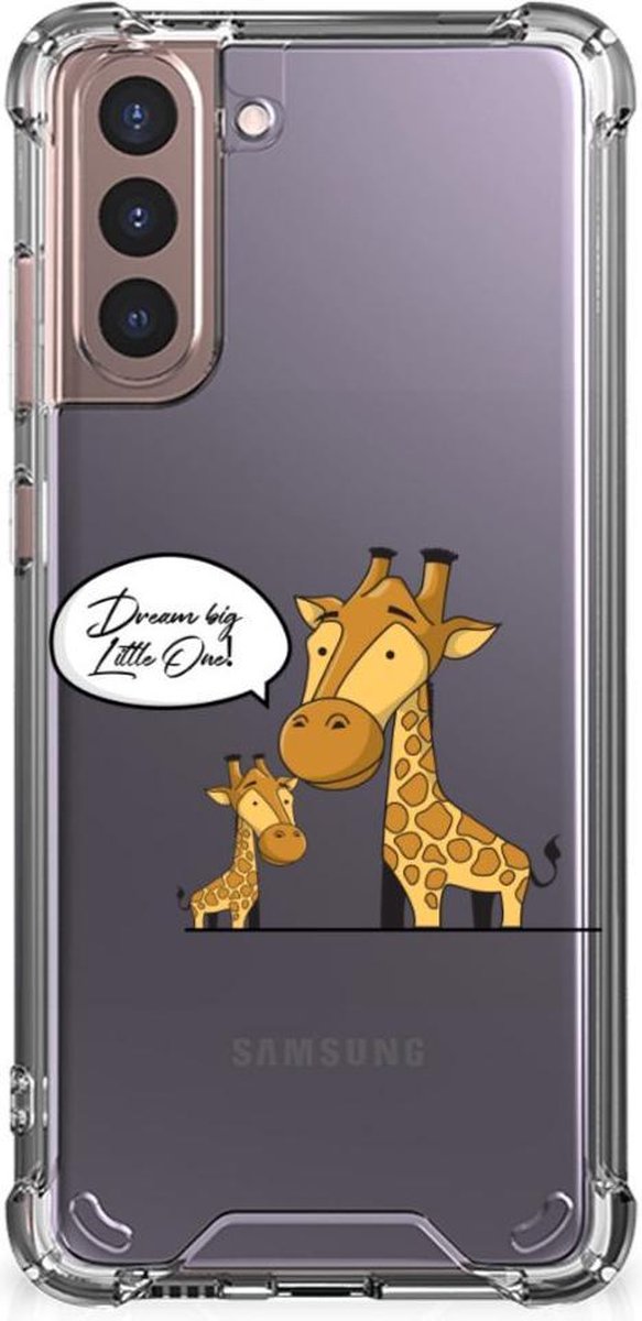Samsung Galaxy S21 Plus Stevig Bumper Hoesje Giraffe