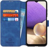DG Ming Samsung Galaxy A32 5G Hoesje Retro Wallet Book Case Blauw