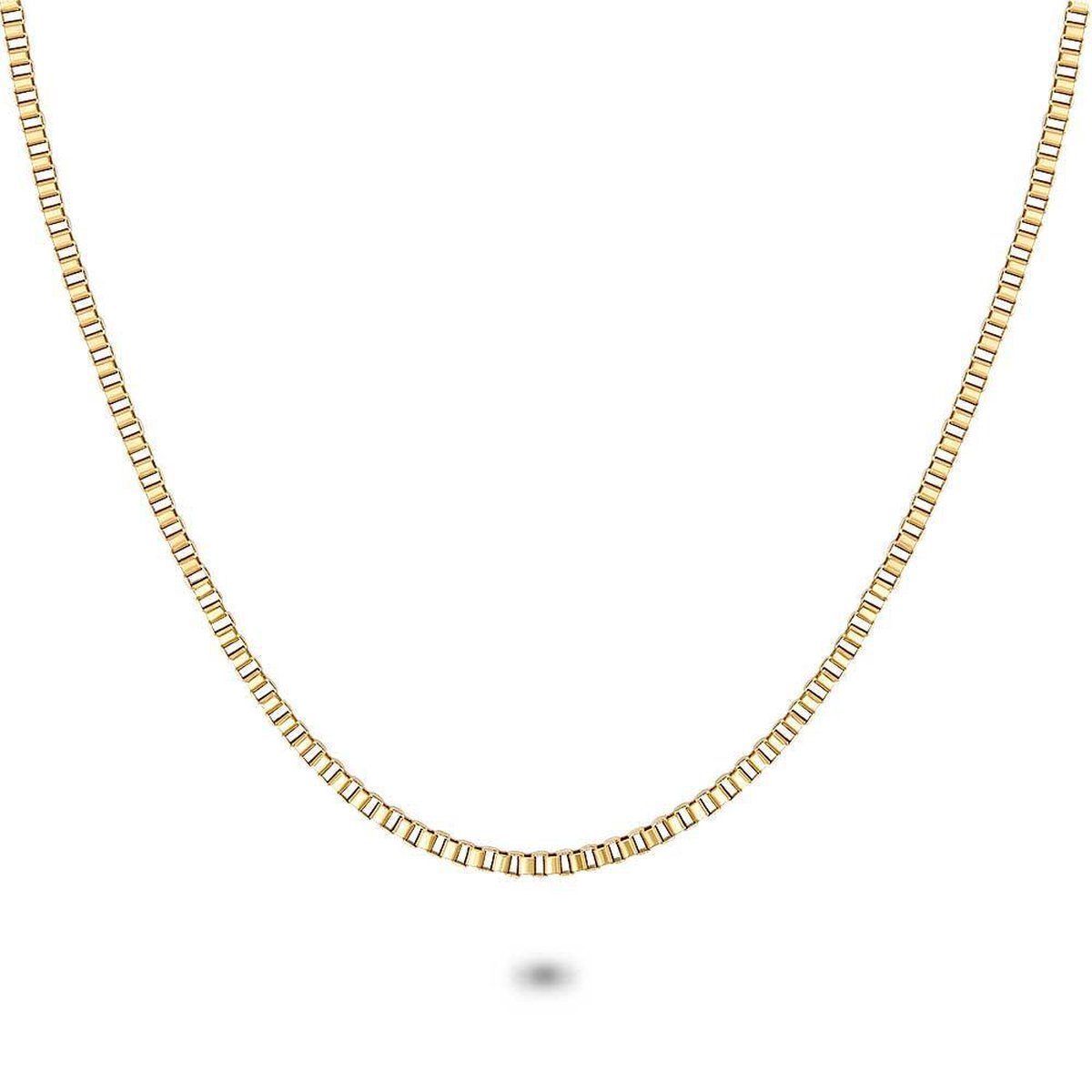 Twice As Nice Halsketting in goudkleurig edelstaal, venetiaan ketting 2,5 mm 50cm+5cm