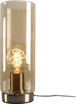 Olucia Hatice - Design Tafellamp - Glas/Metaal - Amber;Chroom