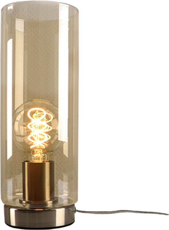 Olucia Hatice - Design Tafellamp - Metaal/Glas - Amber;Chroom
