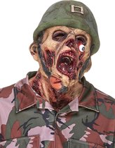PARTYTIME - Latex zombie soldaten masker voor volwassenen