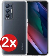 Oppo Find X3 Neo Hoesje Siliconen Case Transparant Cover - Oppo X3 Neo Hoesje Cover Hoes Siliconen - Transparant - 2 PACK