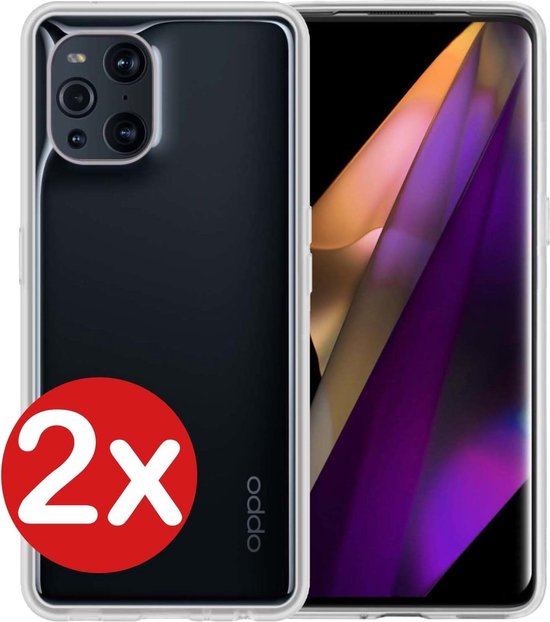 Coque Compatible avec OPPO Find X3 Pro Coque Siliconen Case Cover - Coque Compatible avec OPPO X3 Pro Case Cover Case - Transparent - 2 PACK