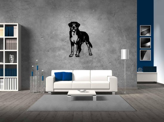 Décoration murale - Chien - Bouvier Suisse 1 - S - 58x40cm - Zwart - décoration murale - Line Art