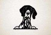 Wanddecoratie - Hond - Duitse staande hond 6 - S - 45x45cm - Zwart - muurdecoratie - Line Art