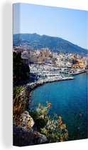 Baie en Corse européenne à côté d'une ville Toile 20x30 cm - petit - Tirage photo sur toile (Décoration murale salon / chambre)