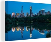 Canvas Schilderij New York - Central Park - Reflectie - 60x40 cm - Wanddecoratie