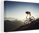 Vélo depuis la montagne en VTT 60x40 cm - Tirage photo sur toile (Décoration murale salon / chambre)