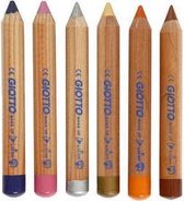 Schmink potloden, l: 9 cm, extra kleuren, Aanvullende kleuren, 6stuks