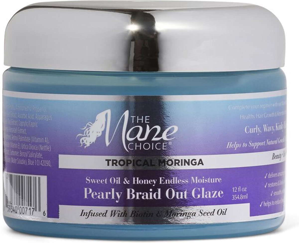 The Mane Choice Tropical Moringa Sweet Oil & Honey Endless Moisture Pearly Braid Out Glaze 354gr