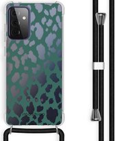 iMoshion Design hoesje met koord voor Samsung Galaxy A72 - Luipaard - Groen / Transparant